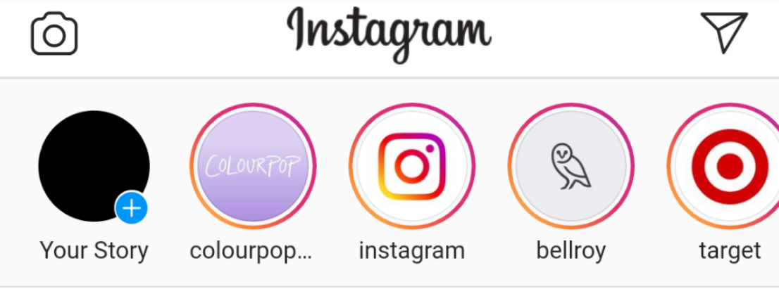Instagram uygulamasındaki hikayeler bölümü.